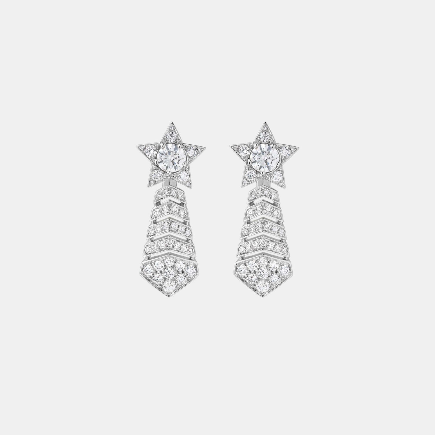 Boucles d'oreilles Comète Or blanc Diamant
