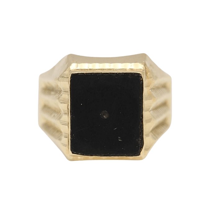 Bague 61 Sceau en or jaune avec onyx 58 Facettes E362875