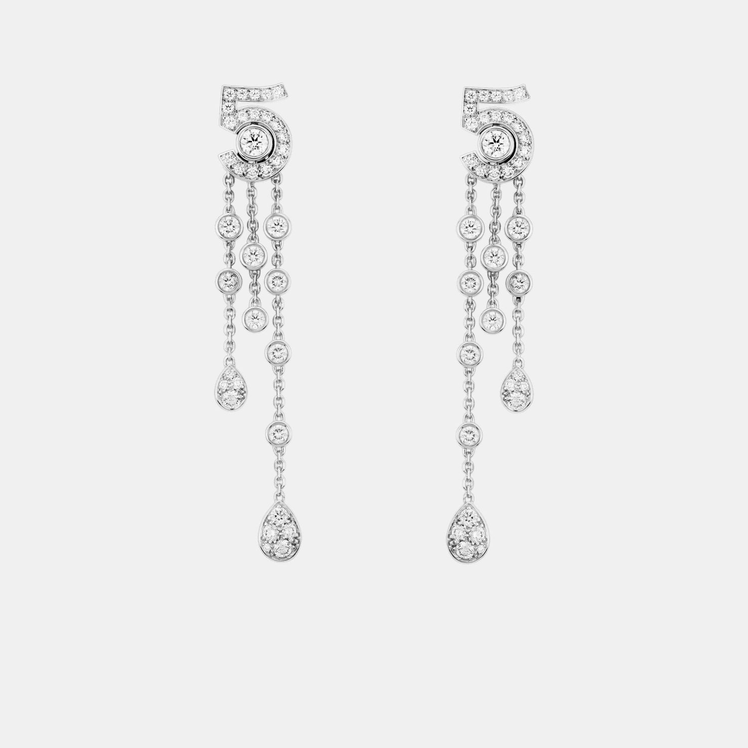 Boucles d'oreilles N°5 Or blanc Diamant