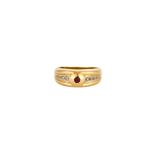 Bague 53.5 Bague or jaune rubis diamants 58 Facettes LP636