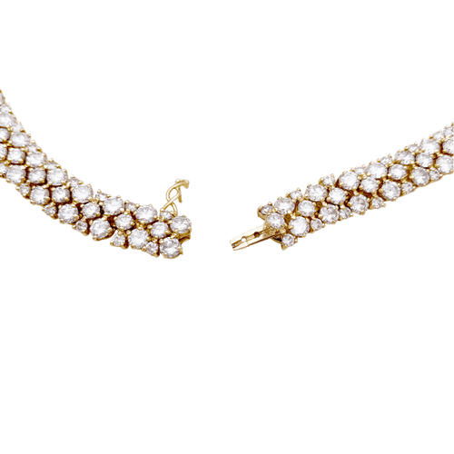 Collier Collier rivière en or jaune 750 et diamants taille brillant 58 Facettes 34168