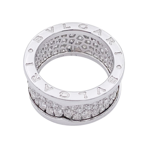 Bague 53 Bulgari B.Zero1 - Bague bandeau en or blanc pavée de diamants 58 Facettes 33171