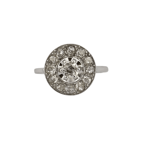 Bague 58 Bague ancienne en platine et diamants 58 Facettes
