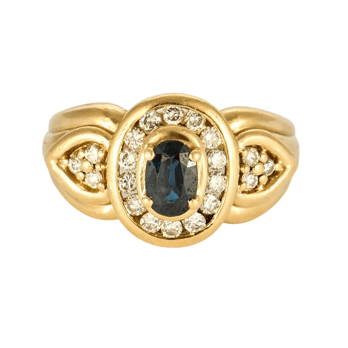 Bague 51 Bague Saphir, or jaune et diamants 58 Facettes DV7369-1-51-2