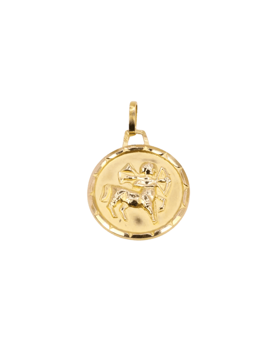 Pendentif Médaille zodiaque sagittaire or jaune 58 Facettes J508