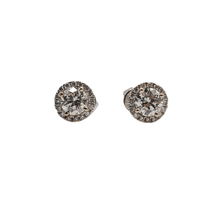 Boucles d'oreilles Boucles d'oreilles or blanc serties de diamants GIA 58 Facettes