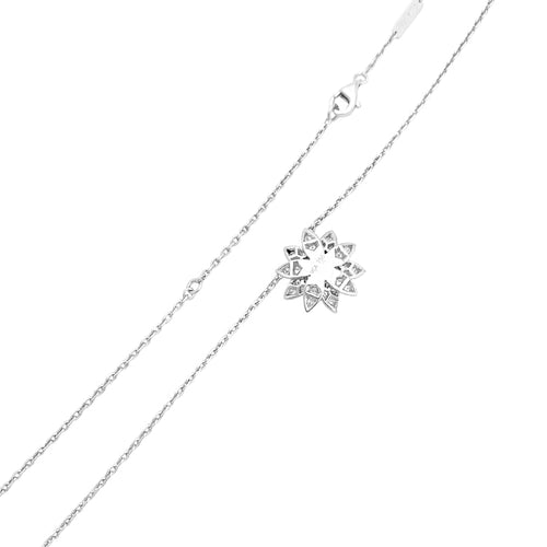 Collier Van Cleef & Arpels Lotus - Collier avec pendentif en or blanc et diamants 58 Facettes 35009