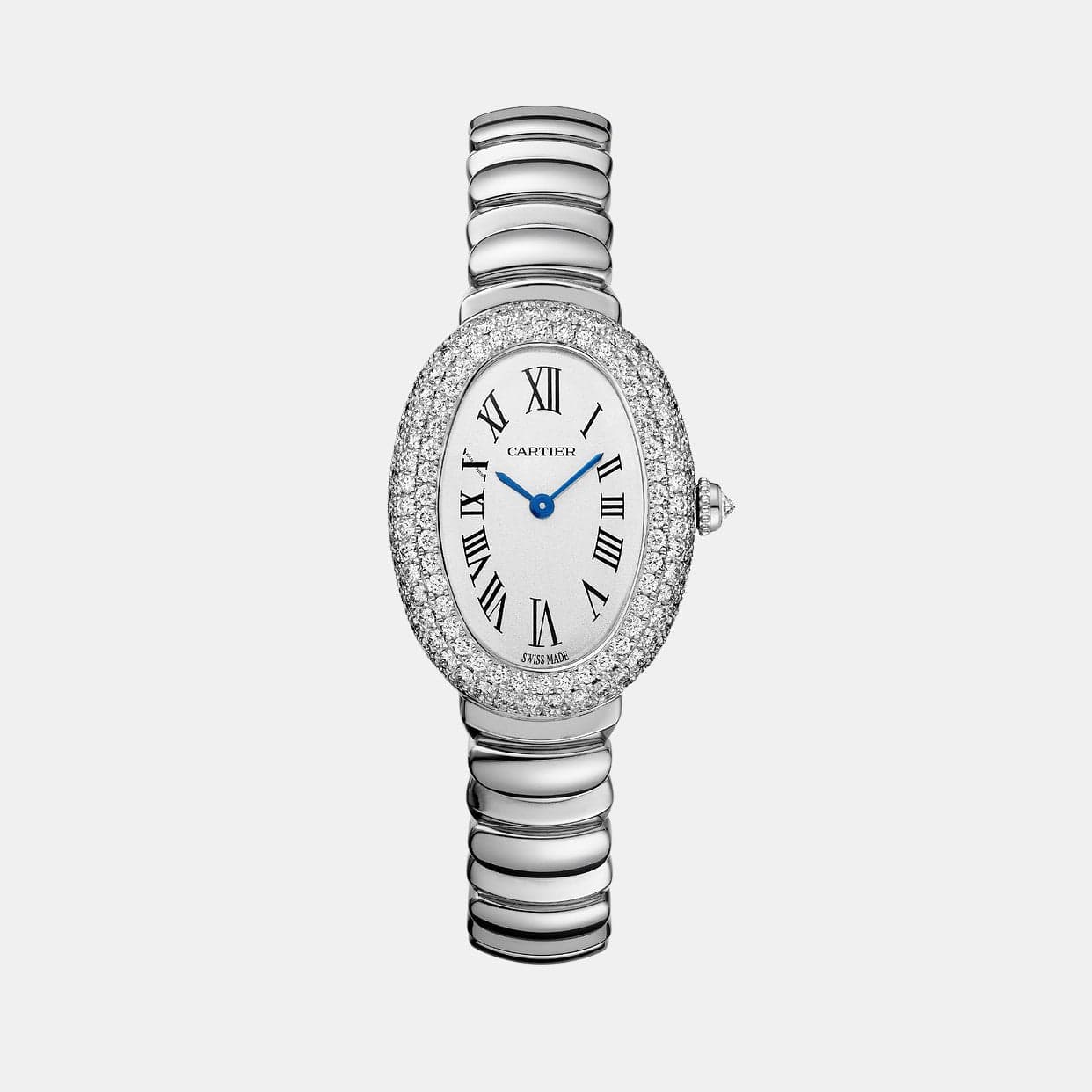 Montre Baignoire Or blanc Diamant