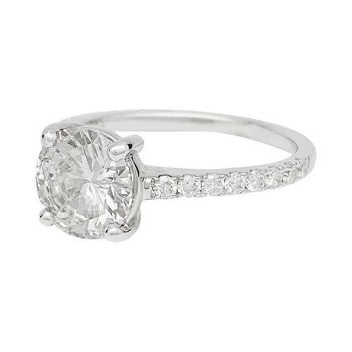 Bague 54 Bague solitaire en or blanc avec diamant taille brillant 1,53 ct 58 Facettes 31806
