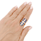 Bague 57 Bague marquise en or jaune 750, diamants taille ancienne et émail bleu 58 Facettes 34675