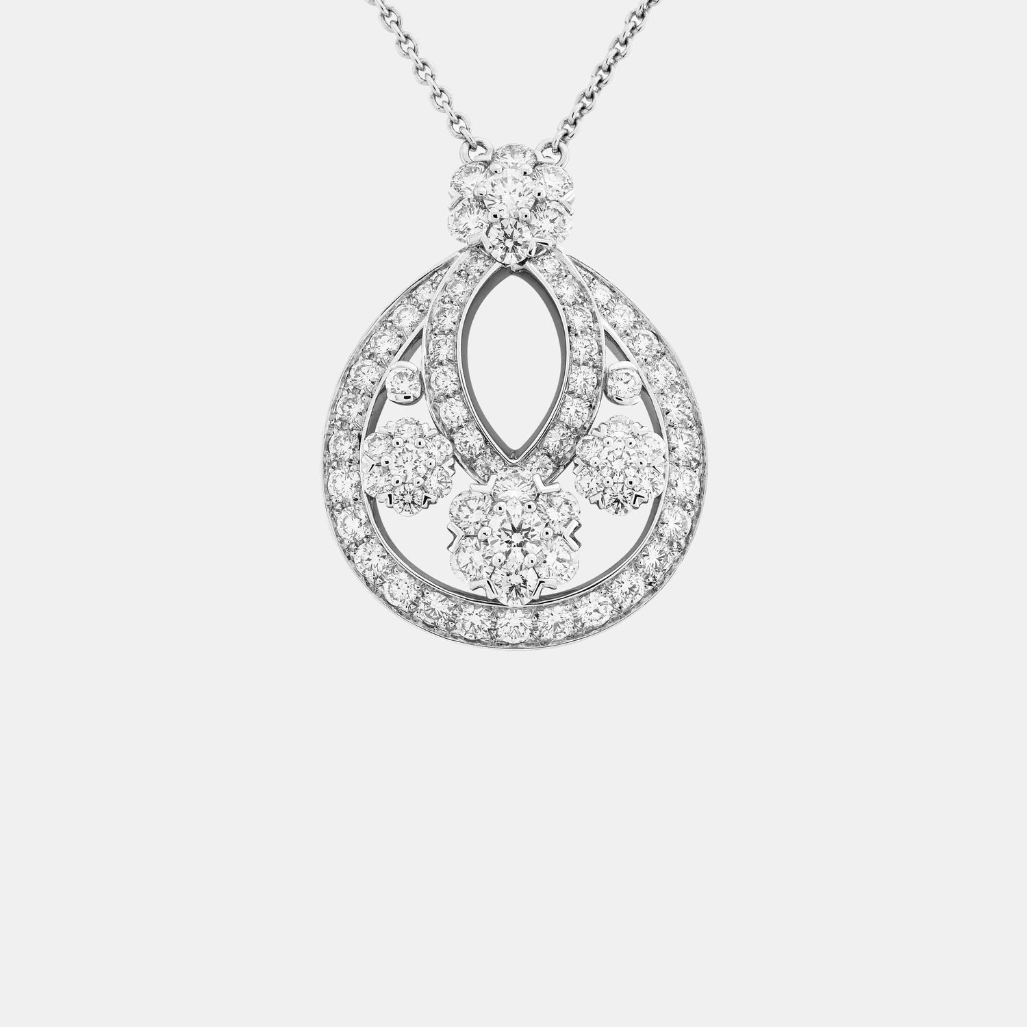 Pendentif Snowflake Platine Diamant 3.04ct