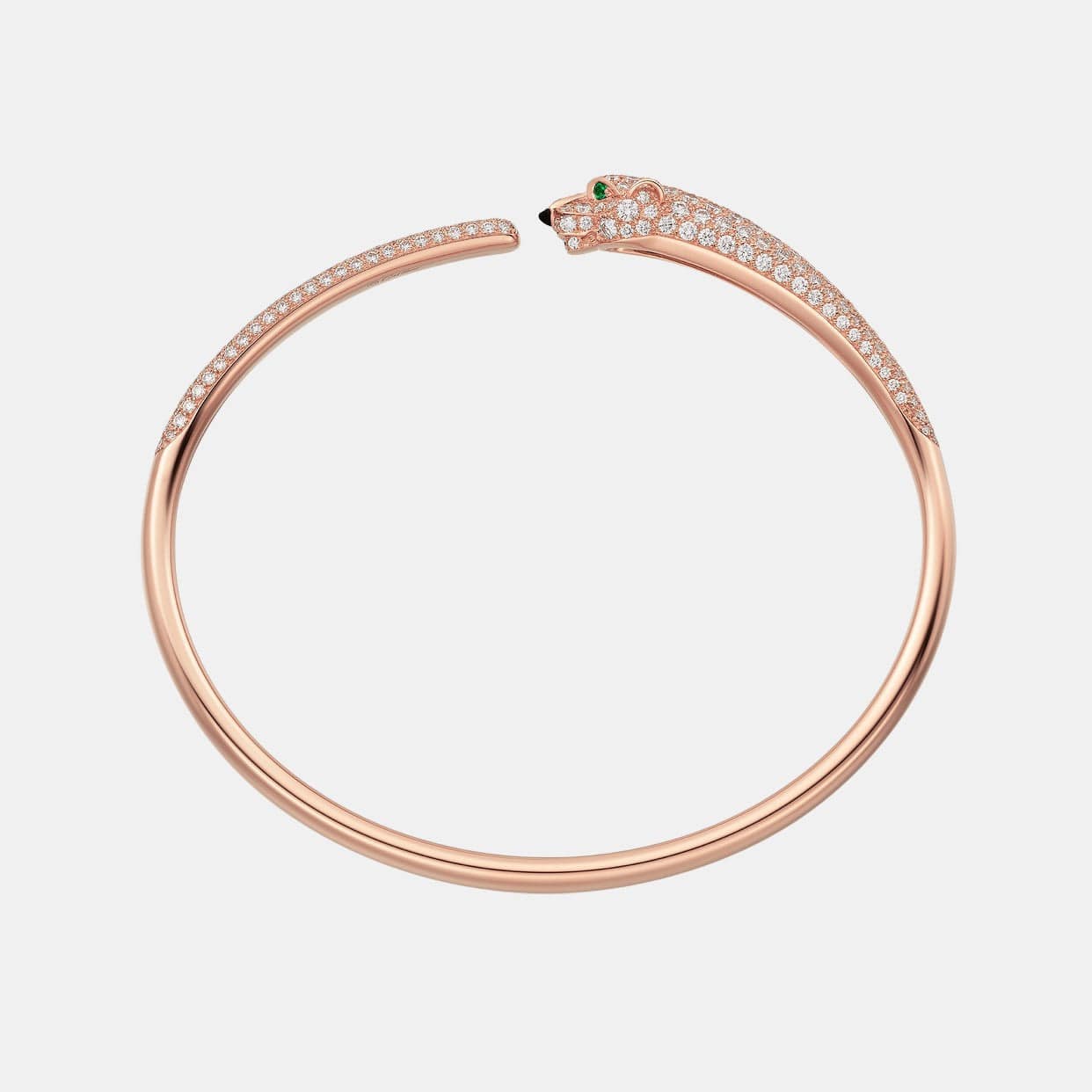 Bracelet Panthère Or rose Émeraude