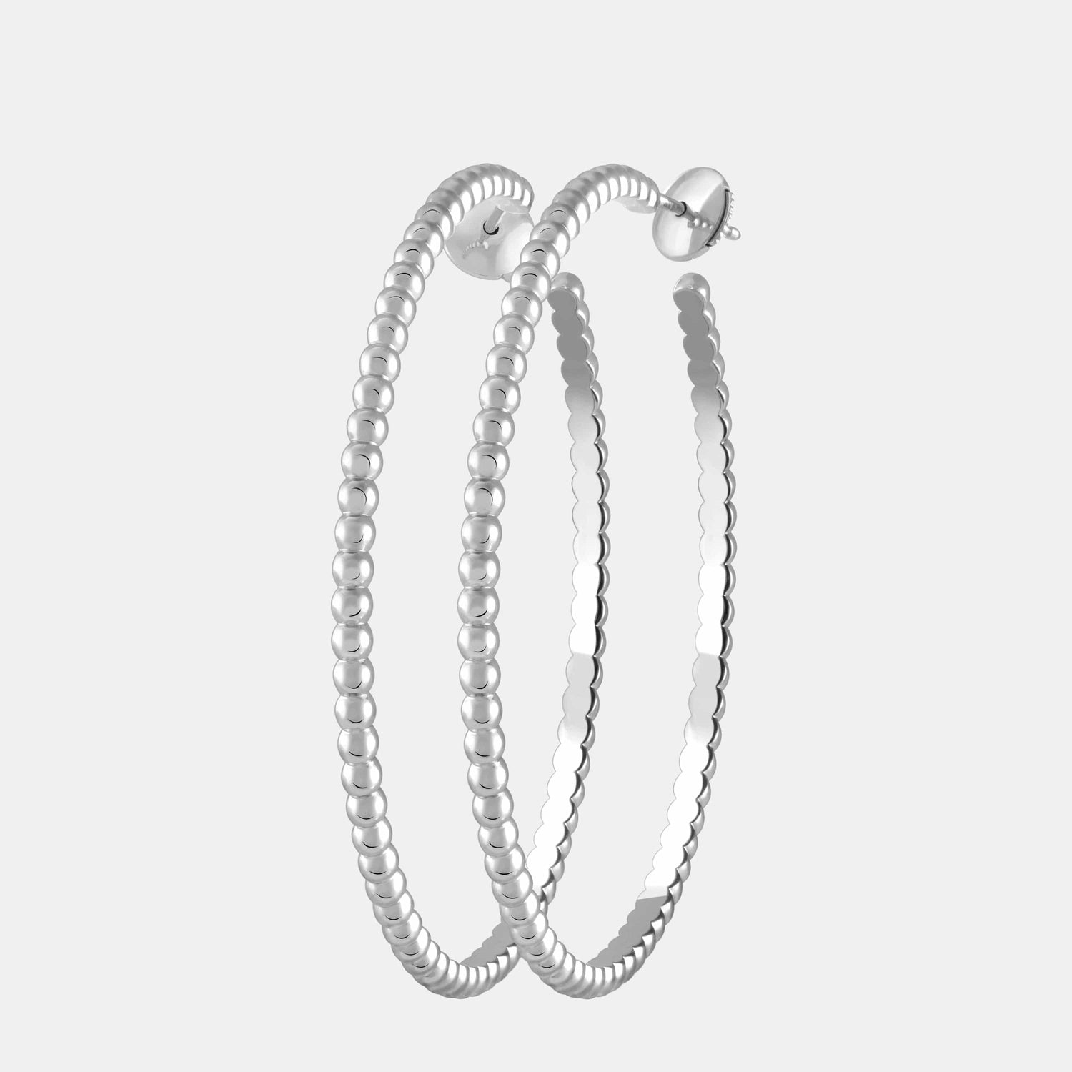 Boucles d'oreilles Perlée Or blanc  