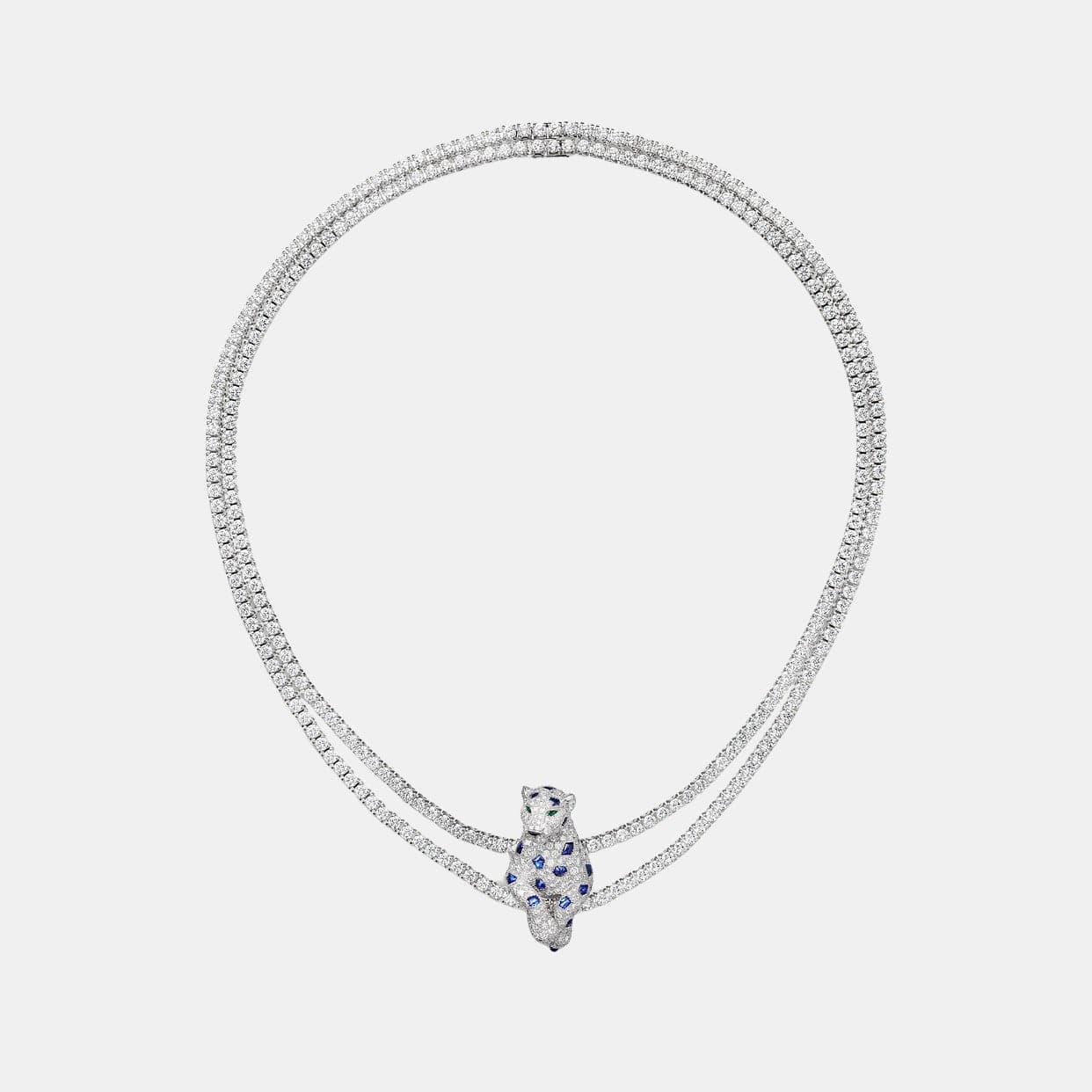 Collier Panthère Or blanc Diamant