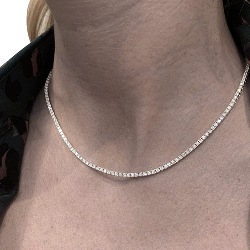 Collier Collier rivière en or blanc 18 carats serti de diamants 58 Facettes 33220