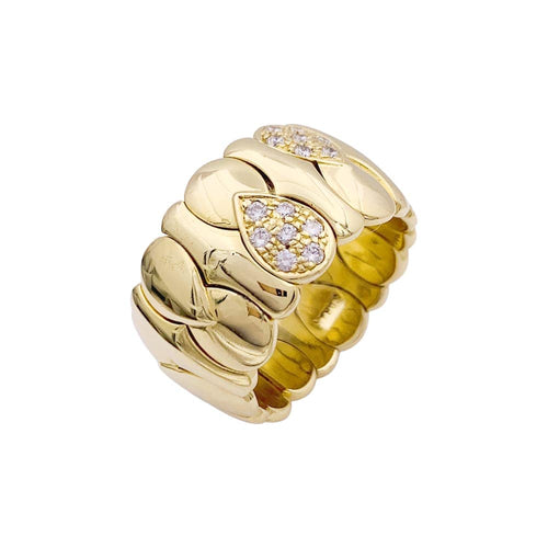 Bague 56 Bague en or jaune 18 carats pavée de diamants 58 Facettes 34470