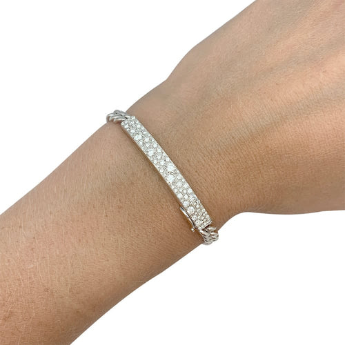 Bracelet Dior - Bracelet gourmette en or blanc et diamants 58 Facettes 33115