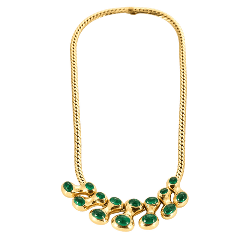 Collier RENE BOIVIN - Collier or jaune émeraudes 58 Facettes