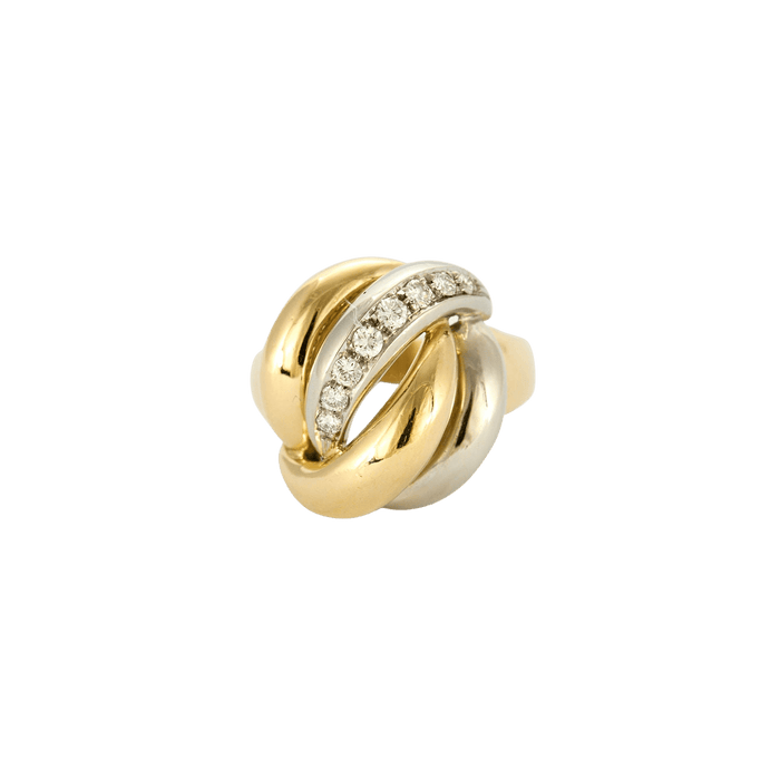 Bague 52.5 Bague or jaune et blanc diamants 58 Facettes LP965/13