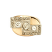 Bague 54 Bague Tank or jaune et platine avec diamants 58 Facettes GU12