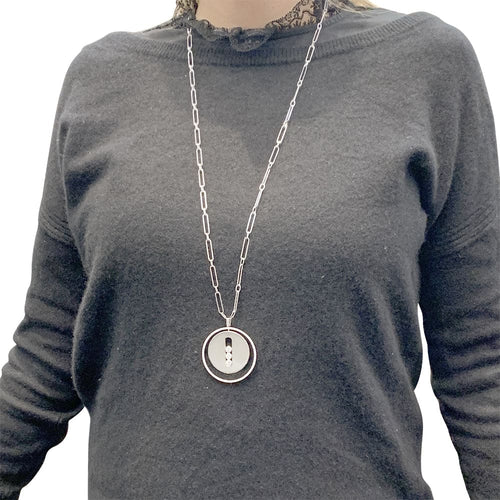 Collier Messika Move Lucky - Sautoir en or blanc et diamants 58 Facettes 33236