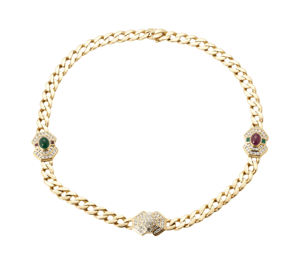Collier Collier diamant rubis et émeraude 58 Facettes