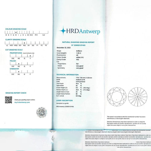 Bague 53 Bague solitaire en or rose 18K avec diamant 1,56 ct 58 Facettes 32362