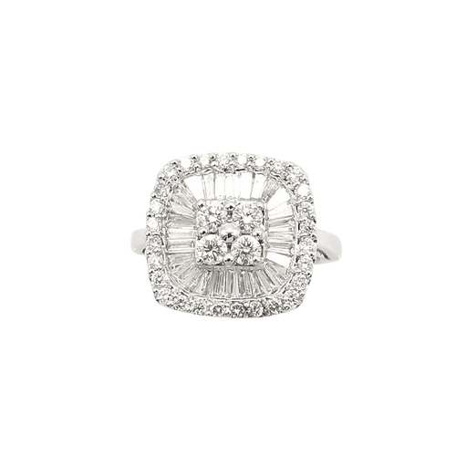 Bague 48 Bague en or blanc diamants 58 Facettes