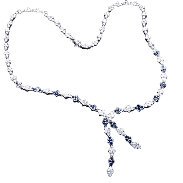 Collier Collier or blanc saphir diamants 58 Facettes 3774