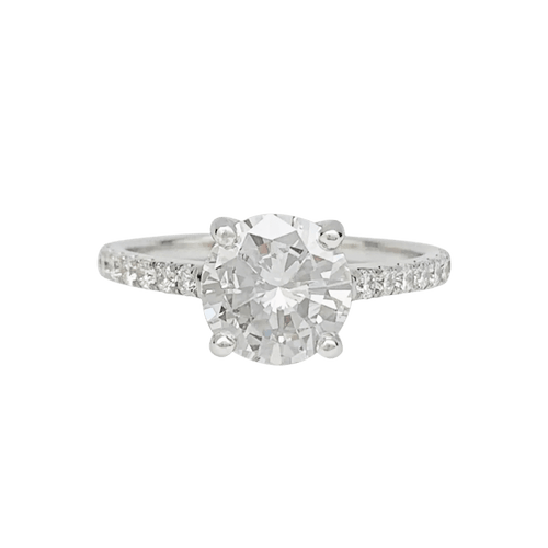 Bague 54 Bague solitaire en or blanc avec diamant taille brillant 1,53 ct 58 Facettes 31806
