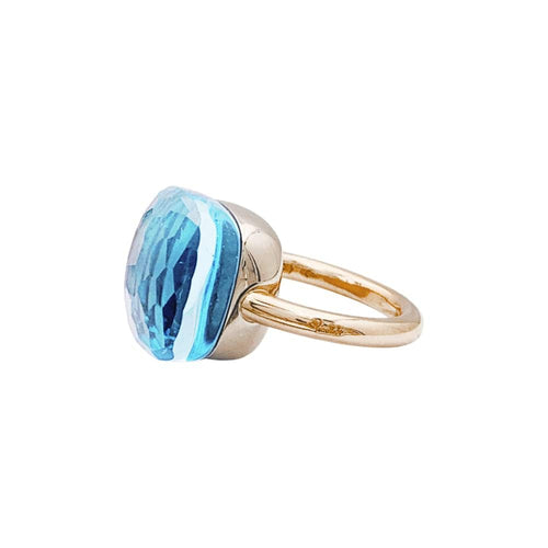Bague 49 Pomellato Nudo Maxi - Bague en or rose et blanc et topaze bleue 58 Facettes 35352