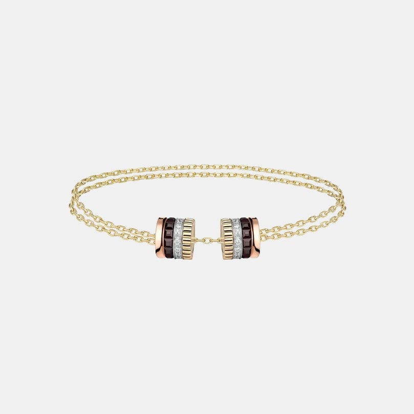 Bracelet Quatre Classique, 2 motifs, Or Diamant 0.24ct