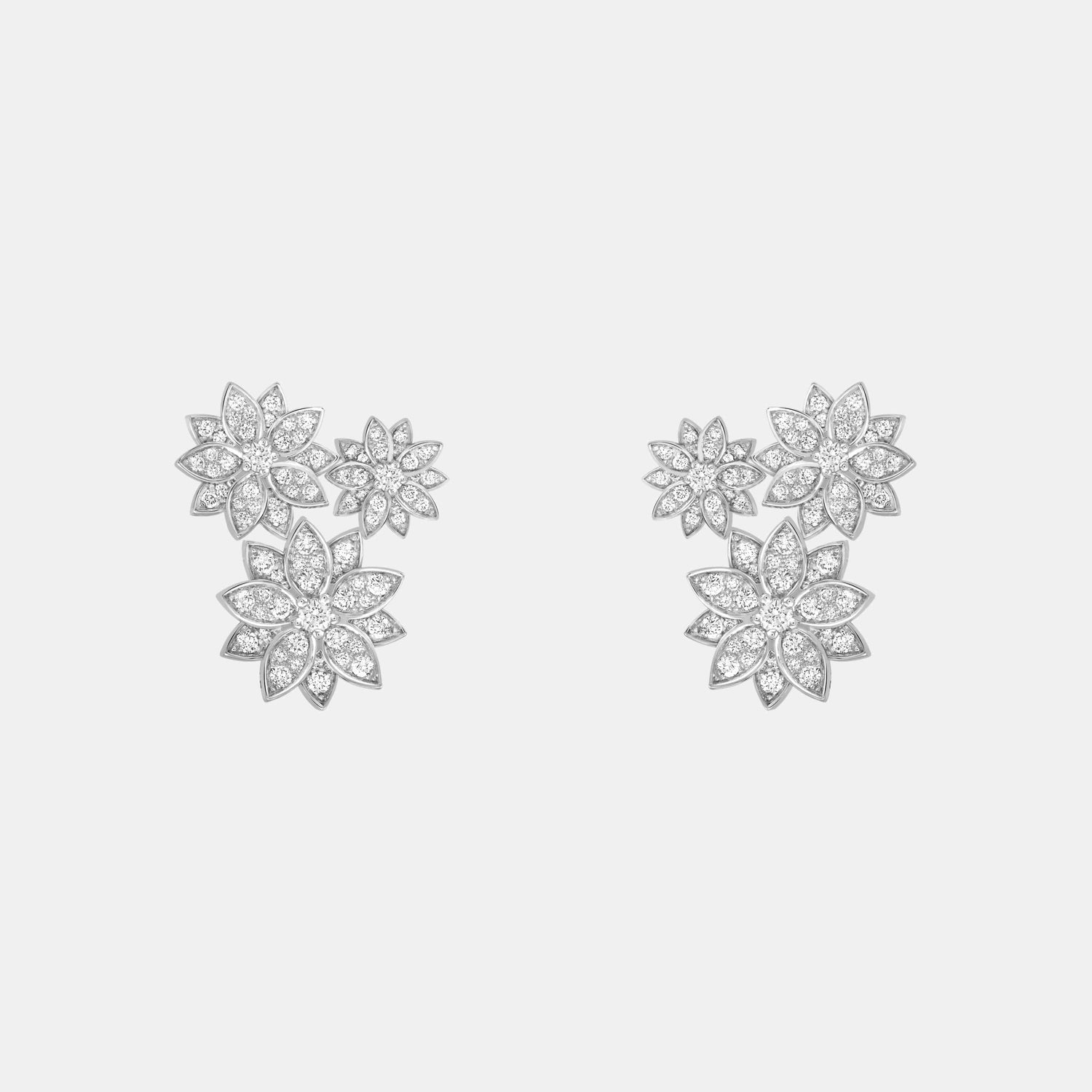 Boucles d'oreilles Lotus Or blanc Diamant 1.44ct