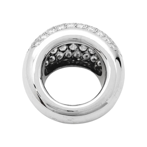 Bague 51 Bague jonc pavée de diamants en or blanc 750 58 Facettes 31229