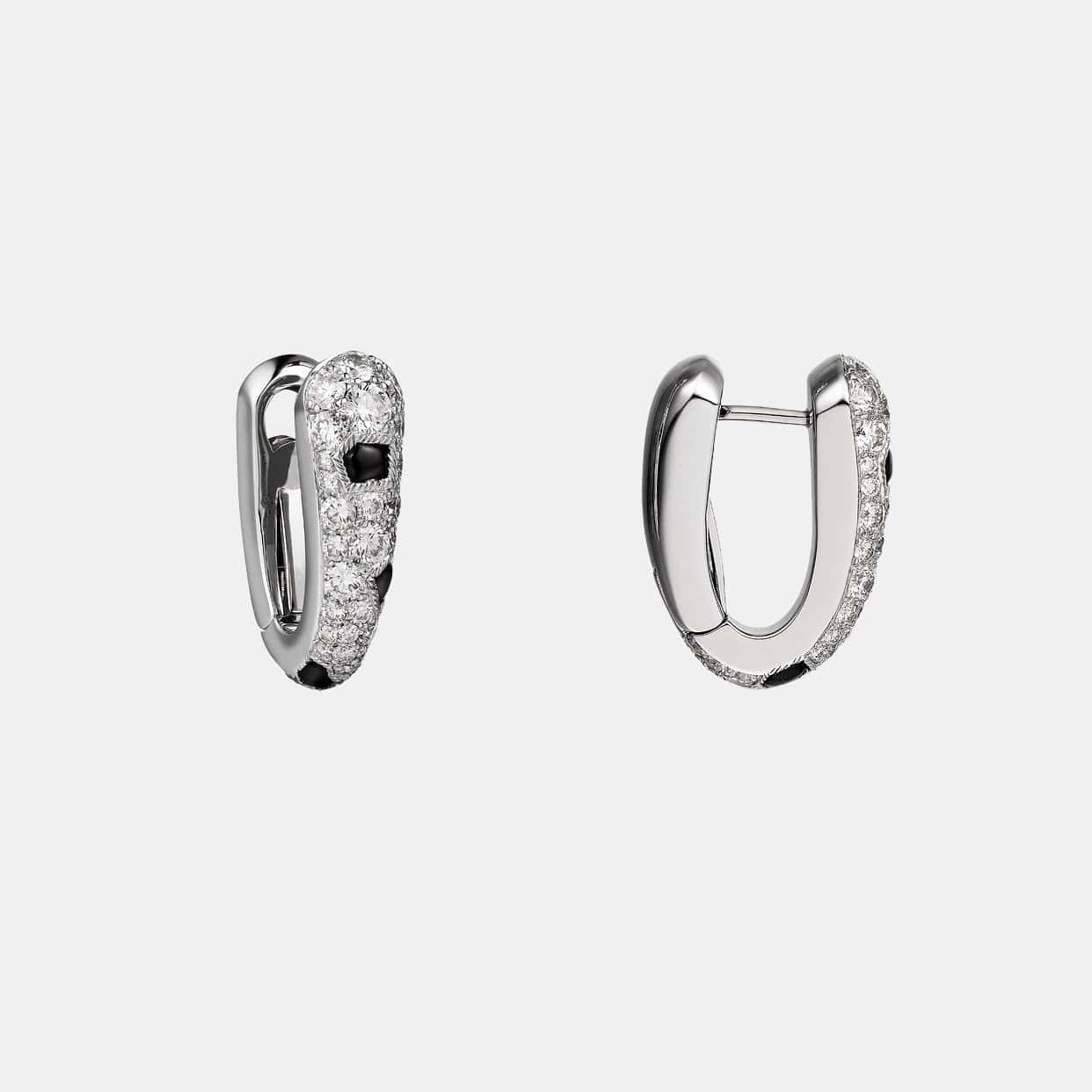 Boucles d'oreilles Panthère Or blanc Diamant
