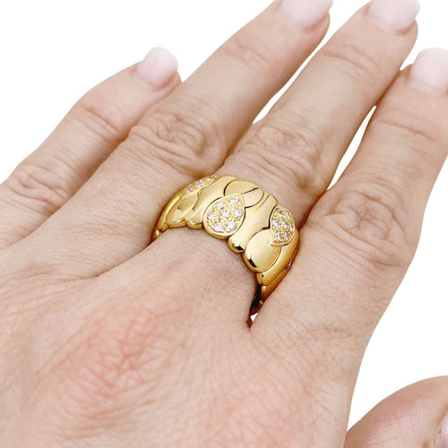 Bague 56 Bague en or jaune 18 carats pavée de diamants 58 Facettes 34470