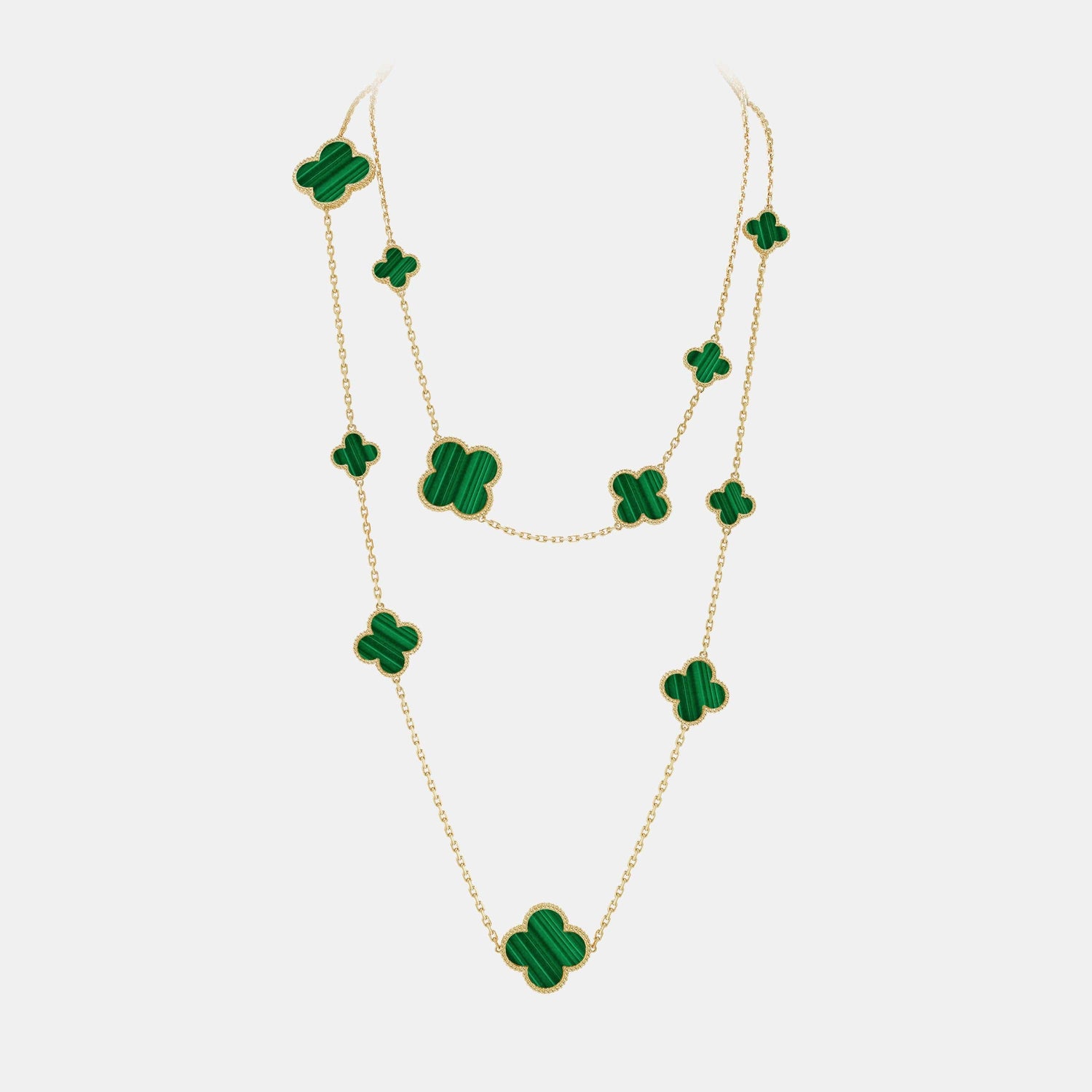 Collier Magic Alhambra Or jaune Malachite 16 morifs