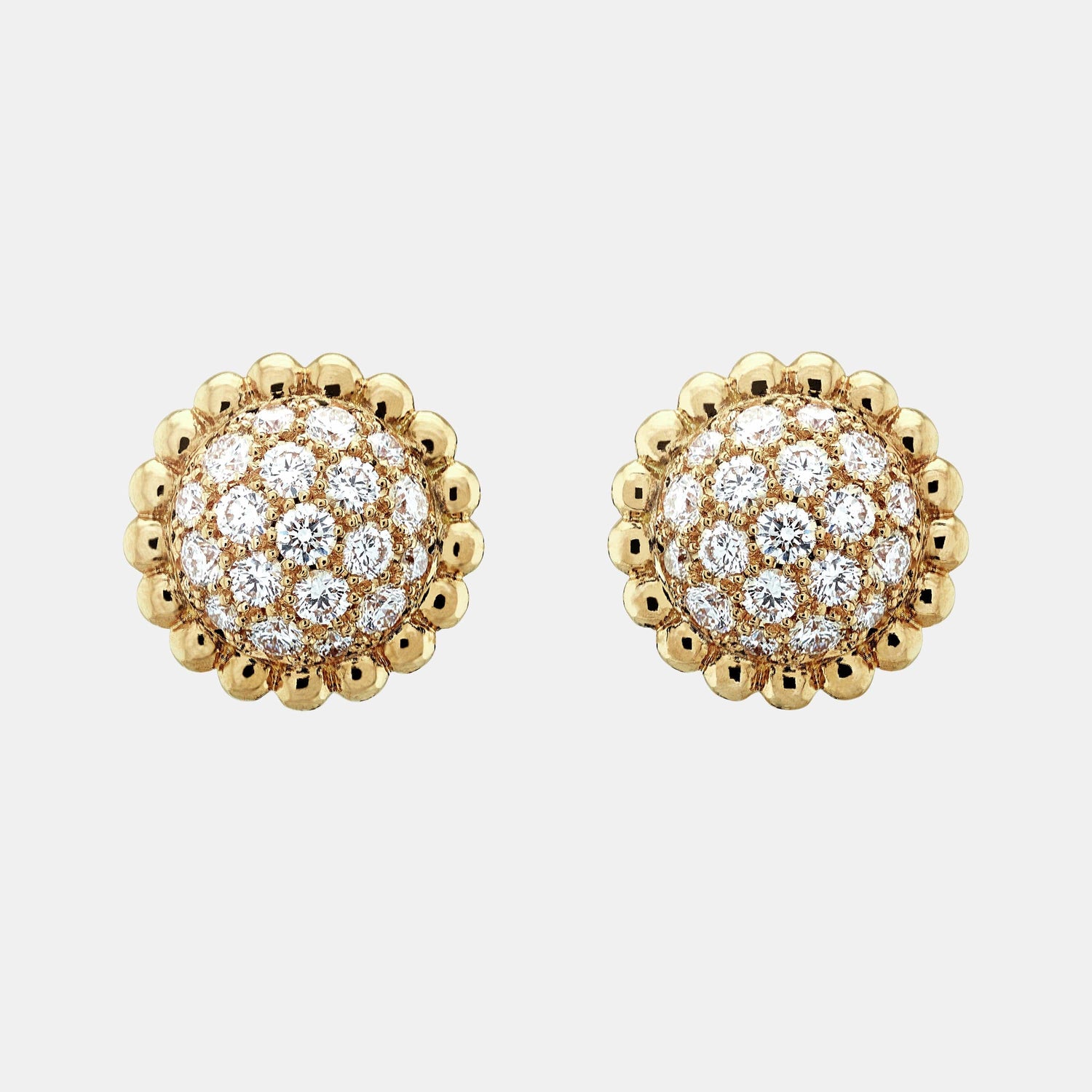Boucles d'oreilles Perlée Or jaune Diamant 0.7ct