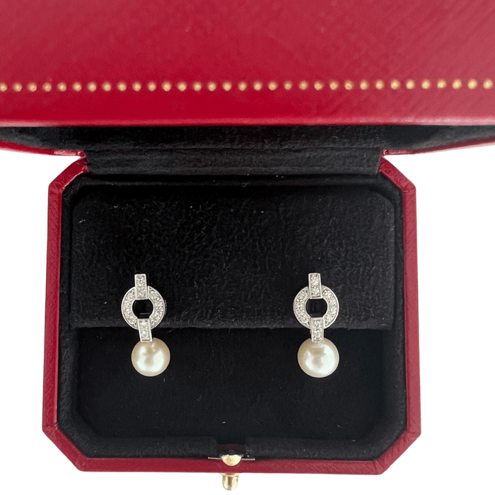 Boucles d'oreilles Cartier - Boucles d'oreilles Himalaya diamants perles de culture 58 Facettes DV4700-1