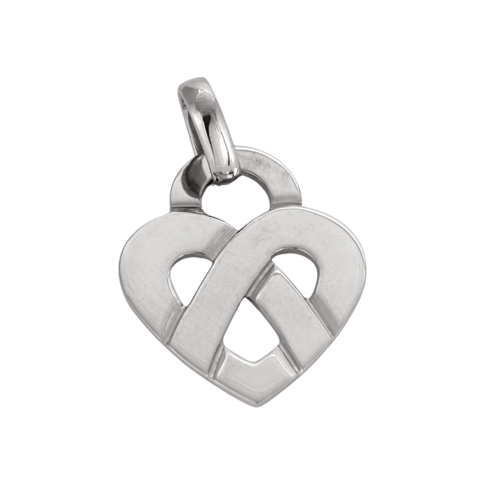 Pendentif POIRAY  "COEUR ENTRELACÉ". Pendentif en or gris 58 Facettes DDV7353-3