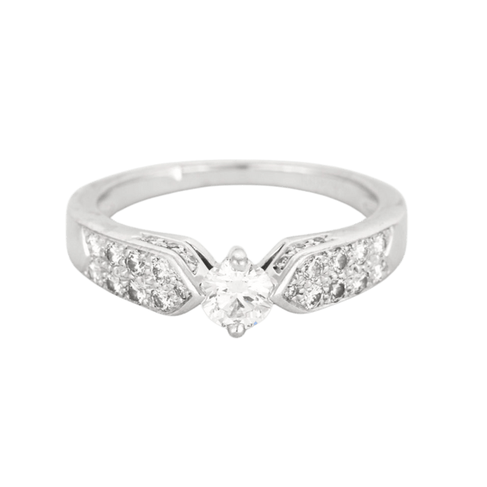 Bague 52 CHAUMET- PLUME- Alliance en platine et diamants 58 Facettes DV0781-1