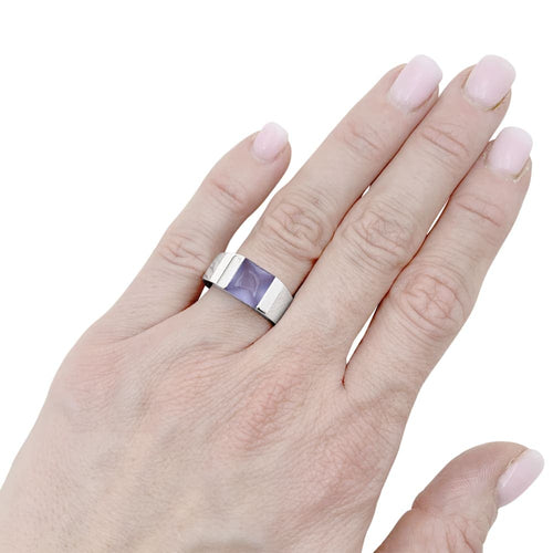 Bague 54 Cartier Tank - Bague en or blanc et calcédoine 58 Facettes 35172