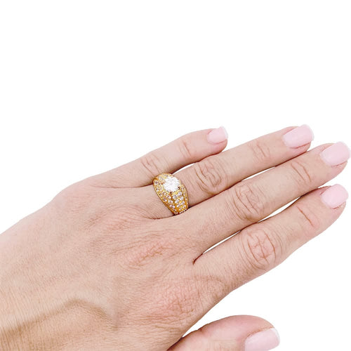 Bague 51 Bague jonc anglais en or jaune 750 sertie de diamants 58 Facettes 32736