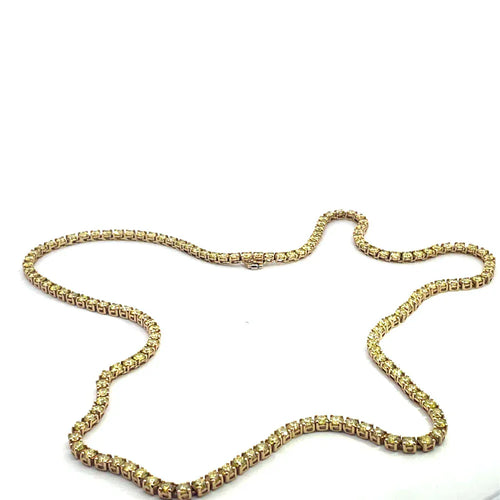 Collier Collier tennis en or jaune 14 carats et diamants fancy-yellow 58 Facettes UN0135