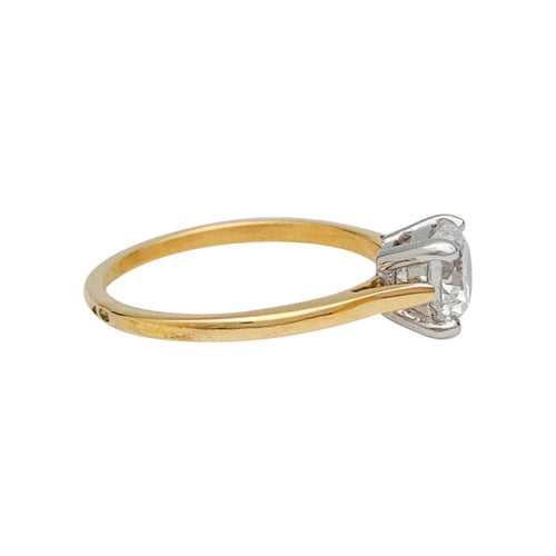 Bague 52 Solitaire - Bague en deux ors avec diamant taille brillant 1,03 ct 58 Facettes 31526