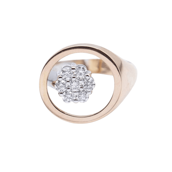 Bague 54 Bicolor Ring in rose gold and diamonds 58 Facettes N102902