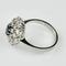 Ring 56,5. Ring i 14K vitt guld med safir 0,60 ct och diamanter 58 Facettes 2189