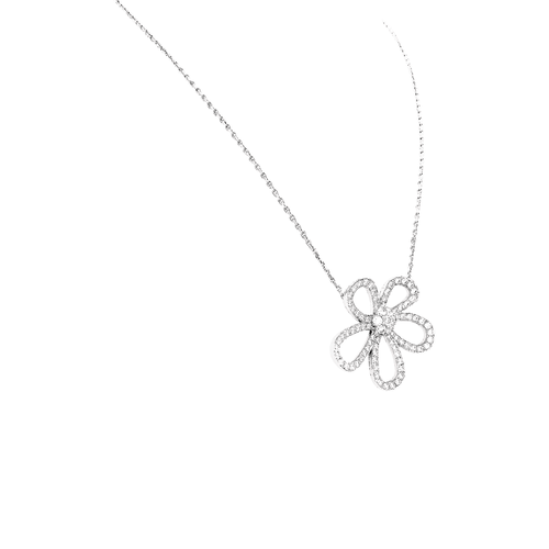 Collier Van Cleef & Arpels Flowerlace - Collier en or blanc et diamants 58 Facettes 35309