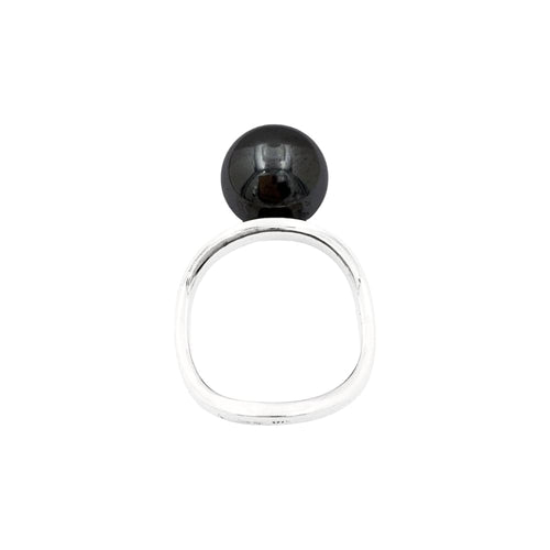 Bague 52 Dinh Van - Bague vintage en or blanc 18K et hématite 58 Facettes 35261
