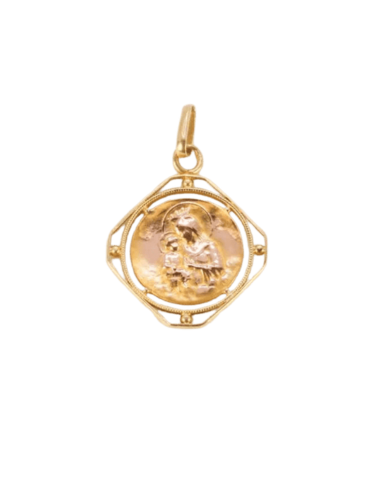 Pendentif Médaille scapulaire Art Déco André COL x L.O Mattei 58 Facettes J500